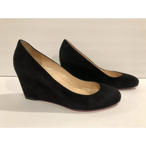 Christian Louboutin Shoes - Christian Louboutin suede wedge pumps black 37/6.5